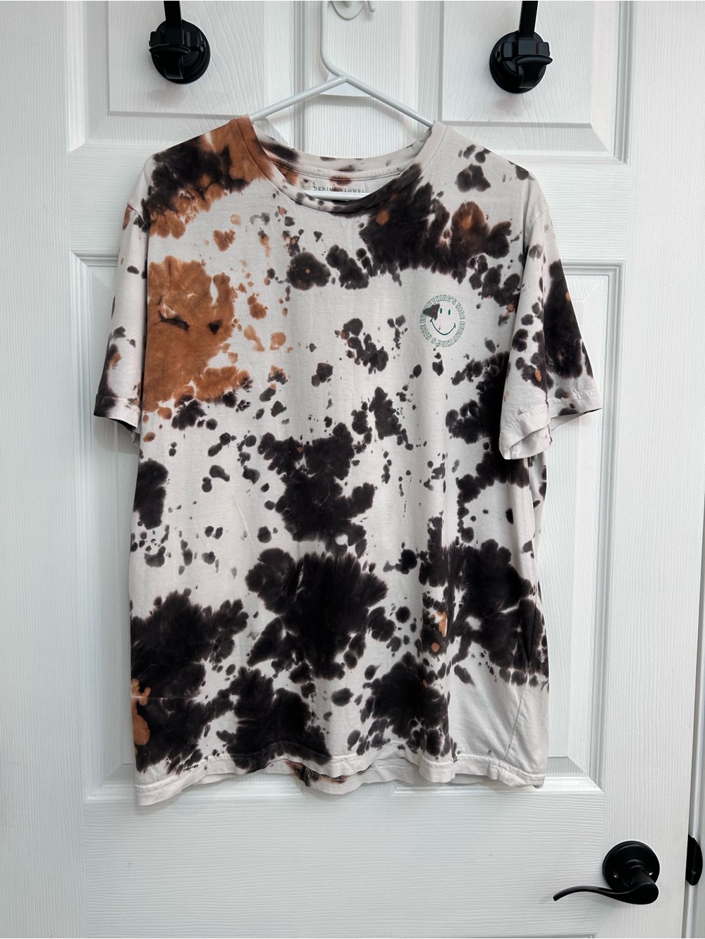 Denim & Flower Beige and Dark Brown Tie-Dye Tee